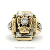 10k two-tone Scottish Rite double-headed eagle ring — top view - Thumbnail 1