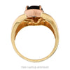 Front-facing view of the 14k yellow gold pear garnet ring - Thumbnail 3