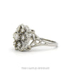 Side profile of the 14k white gold floral diamond cluster - Thumbnail 2