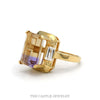 Side profile of the ametrine ring showing the plate and prong-set side stone - Thumbnail 2