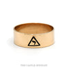 Men's 14th degree Scottish Rite Masonic 8mm band with enamel yod in 10k yellow gold — front view - Thumbnail 1