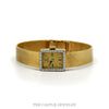 Vintage ladies Rolex cocktail watch with diamond bezel and champagne dial on a 14k yellow gold mesh bracelet — top view - Thumbnail 1