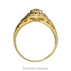 Women's Kentucky Diamond Cluster Ring with Open Filigree Sides in 10k Yellow Gold - Thumbnail 2