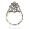 Marquise Shaped 1/2cttw Round Diamond Cluster Ring with Split Shank Sides in 14k White Gold - Thumbnail 2