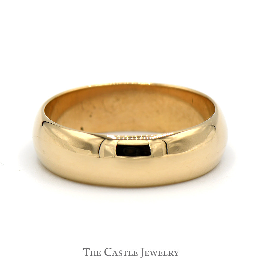 6mm Polished Wedding Band in 14k Yellow Gold - Size 9.25