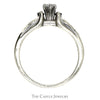 Marquise Cut Diamond & Sapphire Three Stone Engagement Ring with Channel Set Accents in 10k White Gold - Thumbnail 2