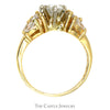 1.6cttw Oval Diamond Solitaire with Trillion Cut and Marquise Cut Accents in 14k Yellow Gold - Thumbnail 2