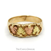 Leaf Designed Band Ring in 10k Yellow & Rose Gold - Thumbnail 1