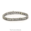 6 Inch 4cttw Round & Baguette Diamond Cluster Bracelet in 14k White Gold - Thumbnail 1