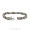 6 Inch 4cttw Round & Baguette Diamond Cluster Bracelet in 14k White Gold - Thumbnail 3