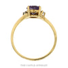 Heart Shaped Amethyst Ring with Illusion Set Diamond Accents in 10k Yellow Gold - Thumbnail 2