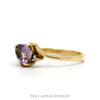 Heart Shaped Amethyst Ring with Illusion Set Diamond Accents in 10k Yellow Gold - Thumbnail 3