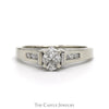 Oval Cut Diamond Engagement Ring With Channel-Set Round Brilliant Cut Sides .50 CTTW In 14KT White Gold - Thumbnail 1