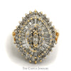 2cttw Ballerina Cluster Ring with Marquise Center & Round/Baguette Diamond Surround - Thumbnail 1