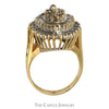 2cttw Ballerina Cluster Ring with Marquise Center & Round/Baguette Diamond Surround - Thumbnail 2