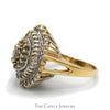 2cttw Ballerina Cluster Ring with Marquise Center & Round/Baguette Diamond Surround - Thumbnail 3
