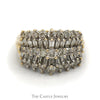 5 Row Diamond Cocktail Ring with 1.50cttw Round & Baguette Diamonds - Thumbnail 1