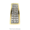 1cttw Princess Cut Invisiset Diamond Cluster Slide Pendant in 14k Yellow Gold - Thumbnail 1