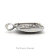 1.25cttw Rectangular Shaped Diamond Cluster Pendant in 10k White Gold - Thumbnail 3