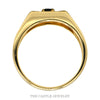 Front-facing view of the 14k yellow gold men’s sapphire ring - Thumbnail 3