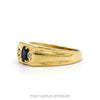 Side profile of the 14k yellow gold men’s sapphire ring - Thumbnail 2