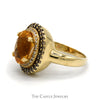 Le Vian Oval Citrine Designer Ring with Chocolate & White Diamond Halos in 14k Yellow Gold - Thumbnail 3