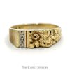 Nugget Style Ring with Diamond Accents in 10k Yellow Gold - Thumbnail 1