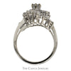 1cttw Swirled Diamond Cluster Ring in 14k White Gold - Thumbnail 2