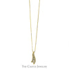 1/4cttw Round and Baguette Diamond Journey Pendant on Box Link Chain in 10k Yellow Gold - Thumbnail 1