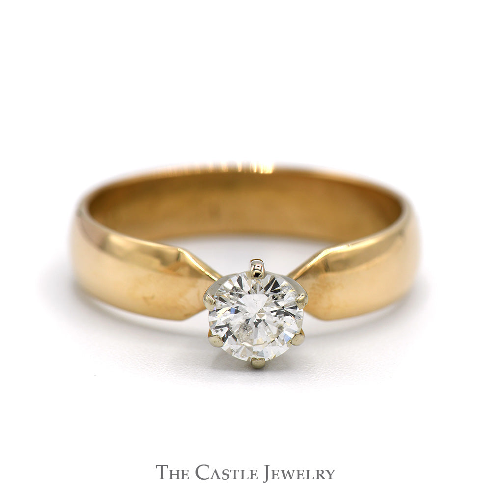 diamond dress rings yellow gold Diamond Accented Yellow Diamond Engagement Ring 14k Yellow Gold main image 1