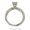 1.25cttw Princess Cut Diamond Soldered 3 Piece Bridal Set with Diamond Accents in 10k White Gold - Thumbnail 2