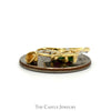 Marquise Cut Sapphire, Ruby & Emerald Floral Basket Pendant with Round Diamond Accents in 10k Yellow Gold - Thumbnail 3