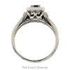 Invisiset Princess Cut Diamond Cluster Engagement Ring with Diamond Halo and Accented Sides in 14k White Gold - Thumbnail 2