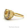 Baguette Cut Diamond Horseshoe Ring in 14k Yellow Gold - Thumbnail 3