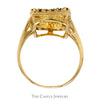 1 Gram 24k Gold Horse Bar Ring in 14k Yellow Gold Diamond Accented Mounting - Thumbnail 2