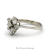 Pear Shaped Round Diamond Cluster Ring in 14k White Gold - Thumbnail 3