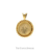 Liberty Replica Coin Pendant with Rope Bezel in 10k Yellow Gold - Thumbnail 1
