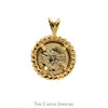 Liberty Replica Coin Pendant with Rope Bezel in 10k Yellow Gold - Thumbnail 2