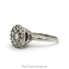 Round Shaped 1cttw Diamond Cluster Ring in 10k White Gold - Thumbnail 3