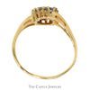 Oval Shaped 1/2cttw Diamond Cluster Ring in 14k Yellow Gold Bypass Mounting - Thumbnail 2