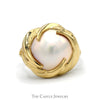 Mabe Pearl Ring with Swirled Bezel and Split Shank Sides in 14k Yellow Gold - Thumbnail 1