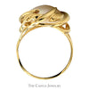 Mabe Pearl Ring with Swirled Bezel and Split Shank Sides in 14k Yellow Gold - Thumbnail 2