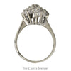 1cttw Round Diamond Starburst Cluster Ring in 14k White Gold - Thumbnail 2