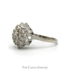 1cttw Round Diamond Starburst Cluster Ring in 14k White Gold - Thumbnail 3