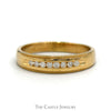 1/4cttw Round Channel Set Diamond Wedding Band with Milgrain Edges in 14k Yellow Gold - Thumbnail 1