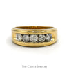 1.5cttw 5 Round Nick Set Diamond Men's Band in 10k Yellow Gold - Thumbnail 1