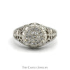 Women's Kentucky Diamond Cluster Ring in 10k White Gold - Thumbnail 1