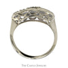 Side Set Oval Shaped Diamond Cluster Ring in 14k White Gold - Thumbnail 2