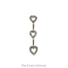 Triple Open Heart Diamond Bar Pendant in 10k White Gold - Thumbnail 1