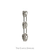 Triple Open Heart Diamond Bar Pendant in 10k White Gold - Thumbnail 2